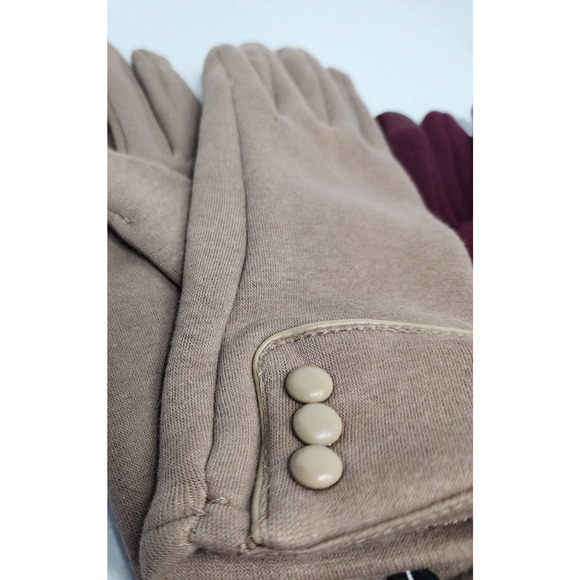 Dimore Winter Gloves Touch Screen Warm Fleece Lined, Burgundy, Gray, Khaki - Picture 2 of 5